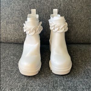 Steve Madden White Chain Combat Boots